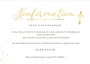 Einladung zur Konfirmationsfeier klassisch in Goldlook 3