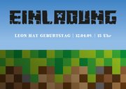 Einladungksarte zum Minecraft-Kindergeburtstag 9 Jahre 2