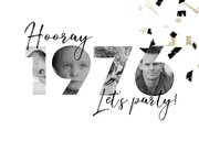 Einladungskarte 1976 Fotocollage und Konfetti 2