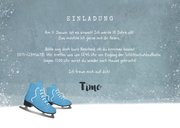 Einladungskarte blaue Schlittschuhe, Foto und Wegweiser 3