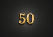 Einladungskarte 'Cheers to 50 years' mit Fotos Rückseite