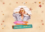 Einladungskarte Foto Sommerparty Strand Wegweiser 2