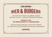 Einladungskarte Grillfest 'Bier & Burgers' Gartenparty 3