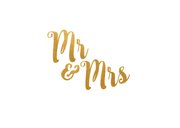 Einladungskarte zur Hochzeit Buchstaben in Goldlook 2