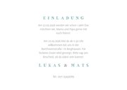 Einladungskarte Zwillinge blau Elefanten mit Luftballon  3