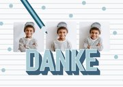 Einschulungs-Dankeskarte Fotoserie & blaue Buntstifte 2