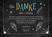 Foto-Dankeskarte Einschulung Kreide Doodles 3