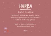 Foto Danksagung zur Einschulung Katze und rosa Schultüte 3