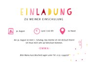 Foto-Einladung Einschulung gelbe Eule mit Schultüte 3