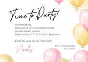 Foto-Einladung Geburtstag 'Time to party' rosa Luftballons 3