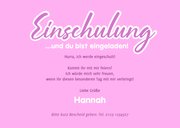 Foto-Einladungskarte Einschulung Pink Unicorn 3