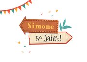 Foto-Einladungskarte Gartenparty Wegweiser  2
