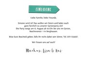 Foto-Einladungskarte Gartenparty Wegweiser  3