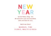 Foto-Grußkarte Neujahr bunte Schrift 3