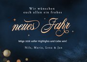 Foto-Neujahrskarte Bokeh Schriftzug Kupferoptik 3