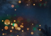 Foto-Neujahrskarte Bokeh Schriftzug Kupferoptik Rückseite