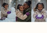 Fotocollage-Karte 'Frohes neues Jahr' 3 Fotos Beige 2