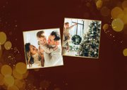 Fotocollage Weihnachtskarte Lichtpunkte auf braun 2