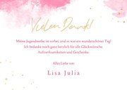Fotokarte Danksagung zur Jugendweihe rosa Aquarell 3