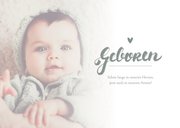 Fotokarte Geburt Schreibschrift blaugrau 2
