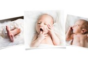 Fotokarte mit drei Fotos und Goldsprenkeln 2