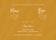 Geburtskarte Zwilling ocker botanisch mit Fotos 3