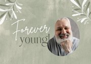 Geburtstagskarte grün 'Forever young' mit Foto 2