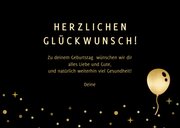 Geburtstagskarte schwarz-gold 'Happy Birthday' 3