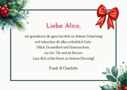 Geburtstagskarte Tannenzweige 'Merry Birthday' Ilex 3