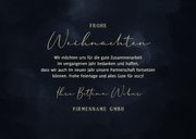 Geschäftliche Weihnachtskarte dunkelblau Jahreszahl Goldlook 3