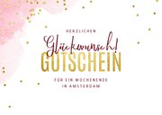 Glückwunschkarte Bestanden Gutschein pink 2