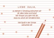 Glückwunschkarte Einschulung rosa Buntstifte & Konfetti 3