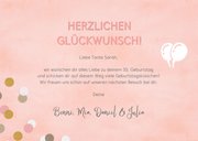 Glückwunschkarte Geburtstag rosa Konfetti 3