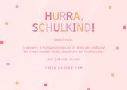 Glückwunschkarte hellrosa Schulkind 1. Schultag 3