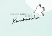 Glückwunschkarte Kommunion Tauben und Lettering 2