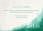 Glückwunschkarte Rente Lettering Relax 3