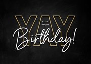 Glückwunschkarte schwarz 'Yay', its your birthday' 2