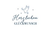 Glückwunschkarte Taufe blaue Wasserfarbe 2