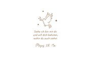 Glückwunschkarte Taufe christliche Symbole Doodles 2