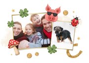 Grußkarte 'Frohes neues Jahr' Glücksbringer 2026 2