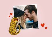 Grußkarte Liebe 'I'm wild for you' mit Panther 2