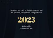 Grußkarte Neujahr 2025 Goldlook 3