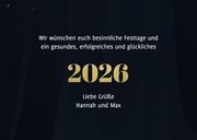 Grußkarte Neujahr 2026 Goldlook 3
