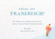 Grußkarte Urlaub mit Foto, Wegweiser und Eis im Aquarelllook 3