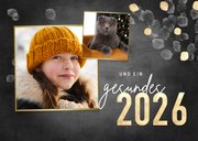 Grußkarte Weihnachten Fotocollage Goldblätter 2