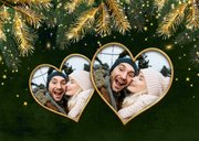 Gutscheinkarte Fotocollage Weihnachten Herzen Tannenzweige  2