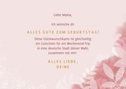 Gutscheinkarte zum Geburtstag rosa Blumen 3