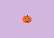 Halloween-Einladungskarte Lila Kürbisse und Fledermäuse Rückseite