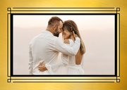 Hochzeitseinladung schwarz-gold Artdeco VIP-Ticket 2