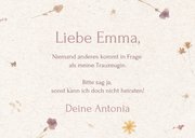 Hochzeitskarte Trauzeugin fragen Papier gepressten Blumen 3